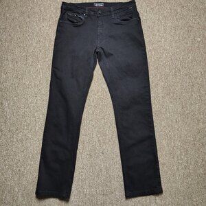 STEVE'S JEANS Jeans Men Straight Leg 30x30 Black Stretch Zip Pocket Denim